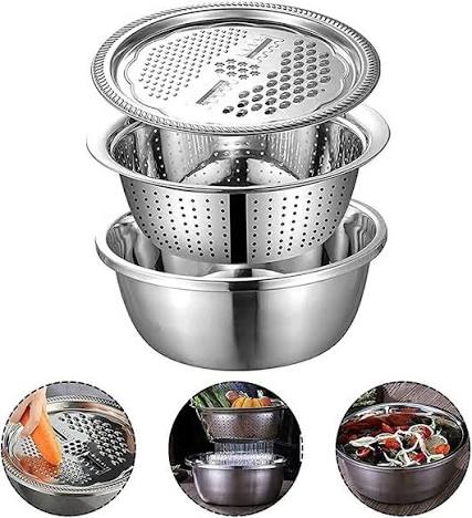 3in1 Stainless Steel Vegetable Slicer Cutter Bowl